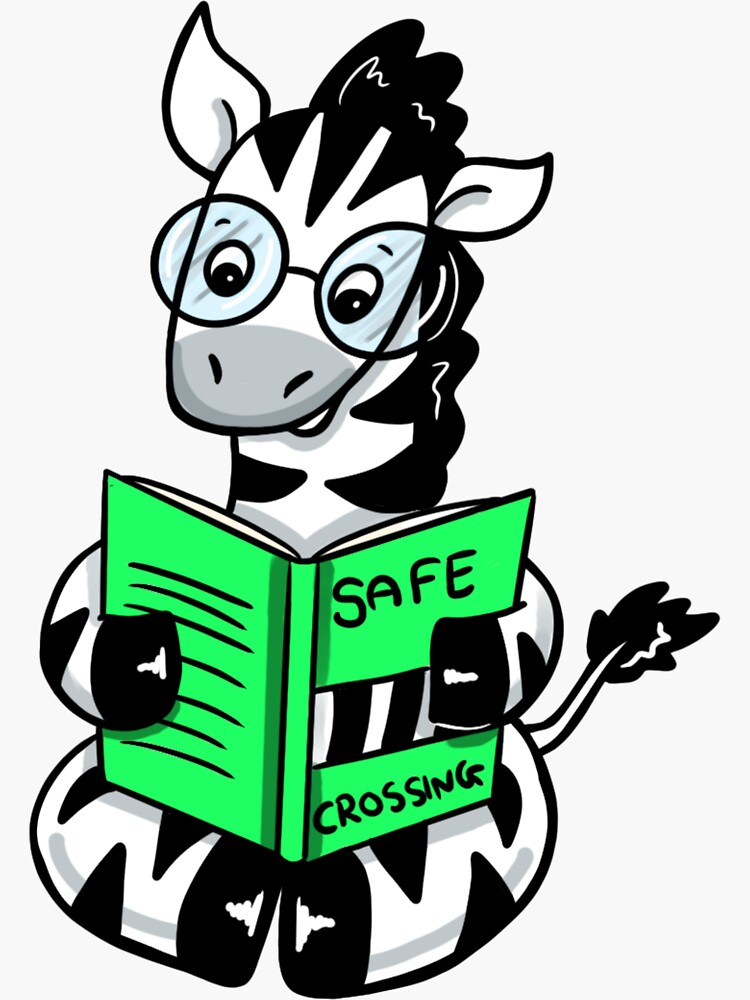 "Zebra Reading" Sticker for Sale by katyvaughan Redbubble