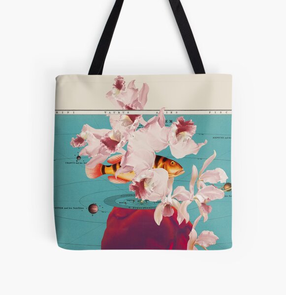 Your Heart Flower Fish Solar System All Over Print Tote Bag