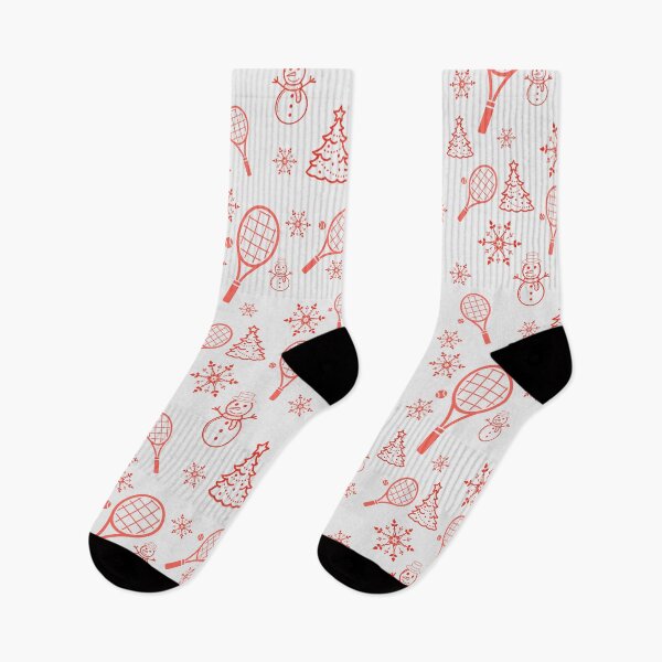 Item preview, Holiday Tennis Print | Tennis Holiday Pattern | Red Tennis Rackets on a Gray Background designed and sold by BigCityTennis.
