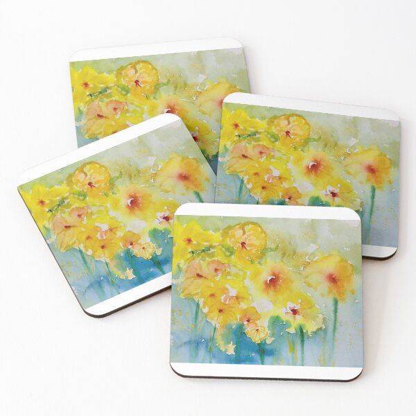 Aperçu de l'œuvre Jonquilles impressionnistes créée et vendue par watercolorsLiz.