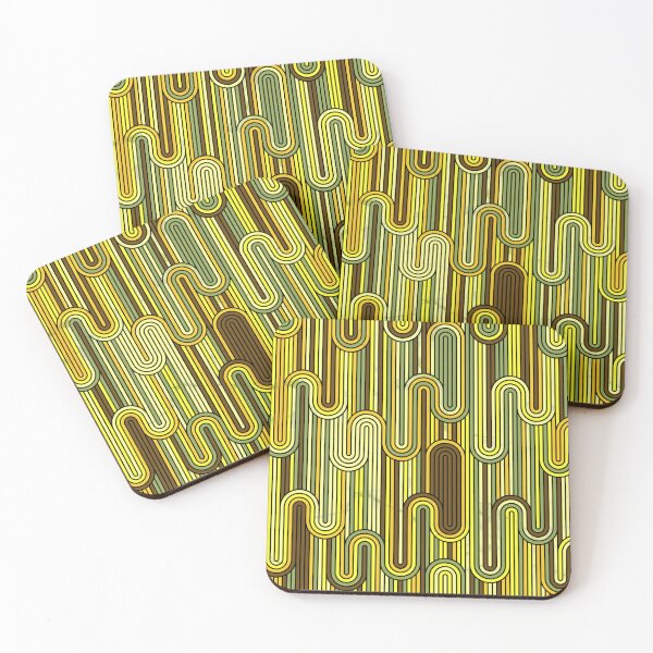 Item preview, Retro Wavy Stripes - Yellow Brown designed and sold by SilverPegasus.