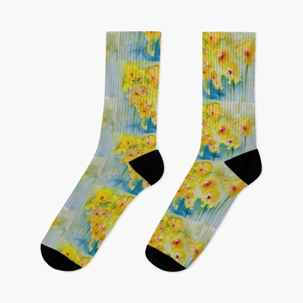 Aperçu de l'œuvre Jonquilles impressionnistes créée et vendue par watercolorsLiz.