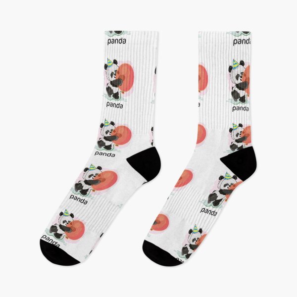 Item preview, Cartoon little panda.Happy birthday.Red balloon. designed and sold by Fufustyle.