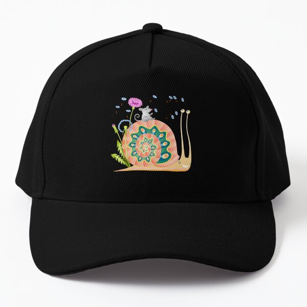 Snail with Flowers Floral Bow Tie Cute Mother's Day Snail Animal Baseball Cap
