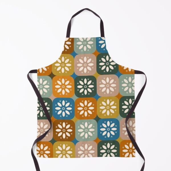 Item preview, Rounded Boho Style Color Checkered Pattern with Stylized Flowers and Daisies designed and sold by Ceyda Bolat.