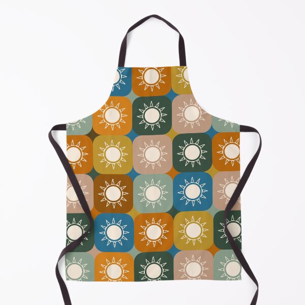 Item preview, Rounded Boho Style Color Checkered Pattern with Stylized Sun Designs designed and sold by Ceyda Bolat.