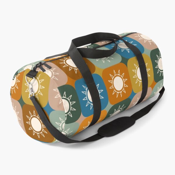 Item preview, Rounded Boho Style Color Checkered Pattern with Stylized Sun Designs designed and sold by Ceyda Bolat.