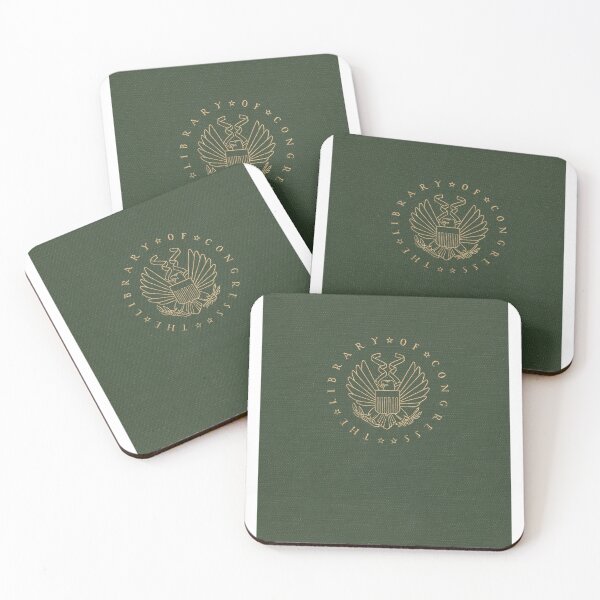 Item preview, Green cloth book cover with Library of Congress design in gold designed and sold by coverinlove.