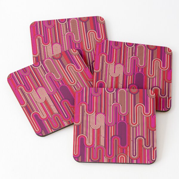 Item preview, Retro Wavy Stripes - Orange Pink designed and sold by SilverPegasus.