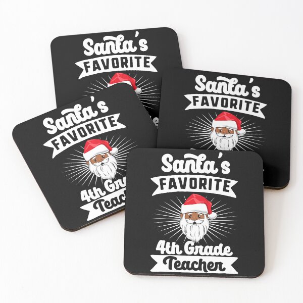 Item preview, Santa's Favorite 4th Grade Teacher Black Santa Melanin Christmas designed and sold by QueenOfPrint.