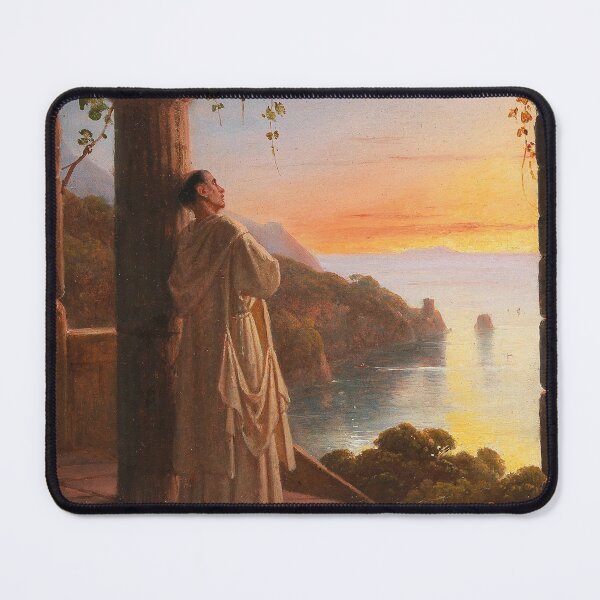 Item preview, Monk in the Cloister on the Island of Capri | Franz Ludwig Catel | 1843 Landscape Art designed and sold by CJET.