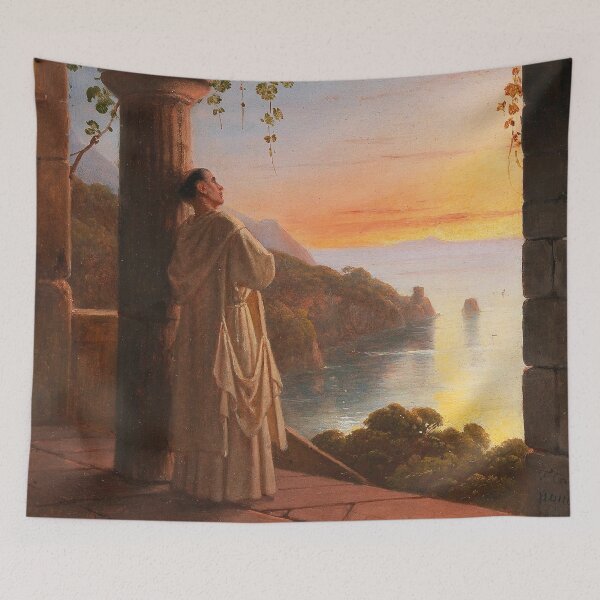Item preview, Monk in the Cloister on the Island of Capri | Franz Ludwig Catel | 1843 Landscape Art designed and sold by CJET.
