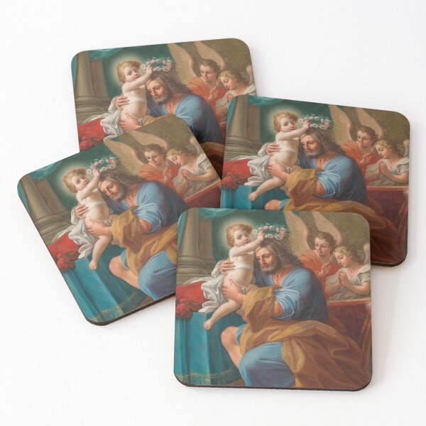 Item preview, The Christ Child Crowning Saint Joseph with Angels Behind | Mattia de Mare | Christian Art designed and sold by CJET.