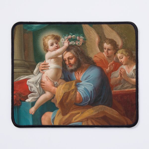 Item preview, The Christ Child Crowning Saint Joseph with Angels Behind | Mattia de Mare | Christian Art designed and sold by CJET.
