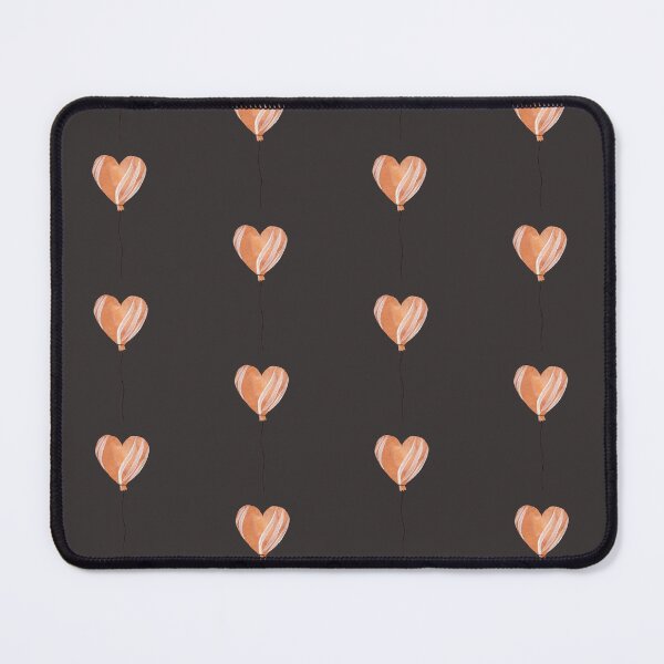 Item preview, Peach heart balloon seamless pattern dark background designed and sold by Yana Mustafina | Boho Soulful Designs.
