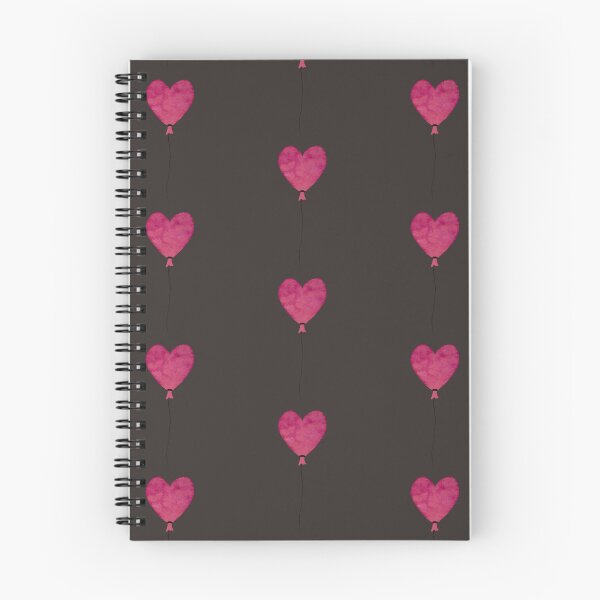 Item preview, Pink love balloon seamless pattern dark background designed and sold by Yana Mustafina | Boho Soulful Designs.