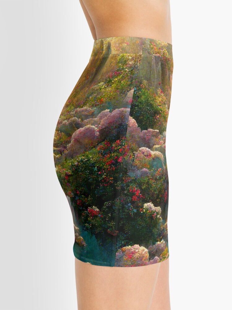 Alternate view of Romantic Garden Crystal Lover Whimsical Fantasy Art Tapestry Phone Case Crystal Utopia Abstract Crystal Lover, Mini Skirt