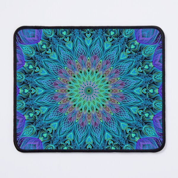 Item preview, Cool Blue Peacock Line Art Mandala designed and sold by Kristi Duggins.