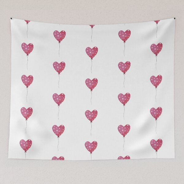 Item preview, Cute heart pink balloon seamless pattern designed and sold by Yana Mustafina | Boho Soulful Designs.