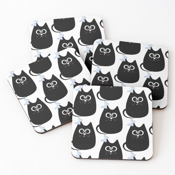 Item preview, black cat with a butterfly on his ear designed and sold by Zhanna Lenivaya.