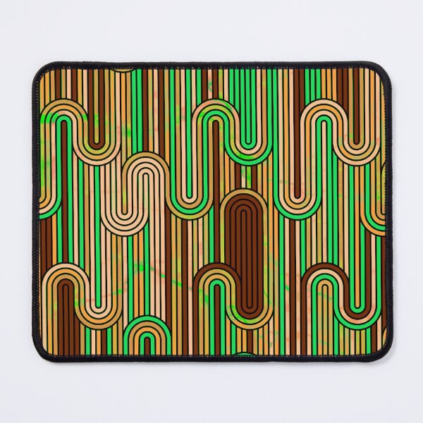 Item preview, Retro Wavy Stripes - Green & Brown designed and sold by SilverPegasus.