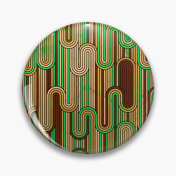 Item preview, Retro Wavy Stripes - Green & Brown designed and sold by SilverPegasus.