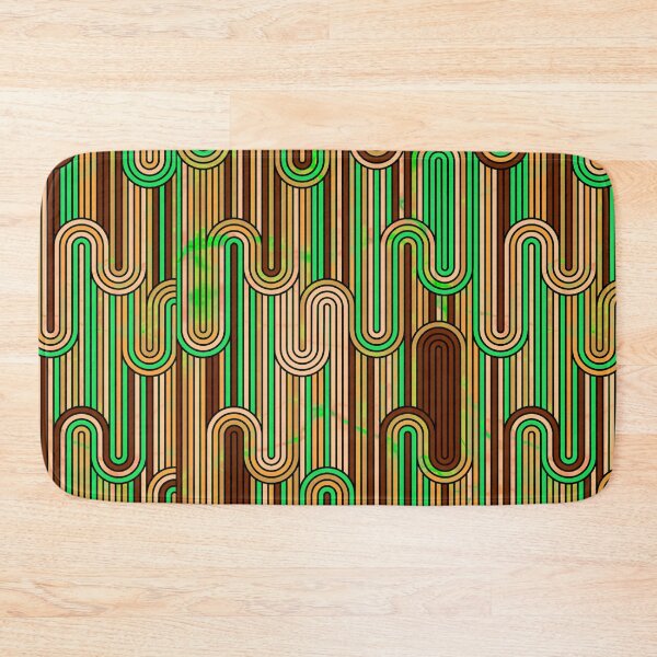 Item preview, Retro Wavy Stripes - Green & Brown designed and sold by SilverPegasus.