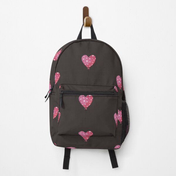 Item preview, Cute heart pink balloon seamless pattern dark background designed and sold by Yana Mustafina | Boho Soulful Designs.
