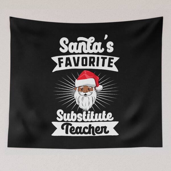Item preview, Santa's Favorite Substitute Teacher Black Santa Melanin Christmas designed and sold by QueenOfPrint.