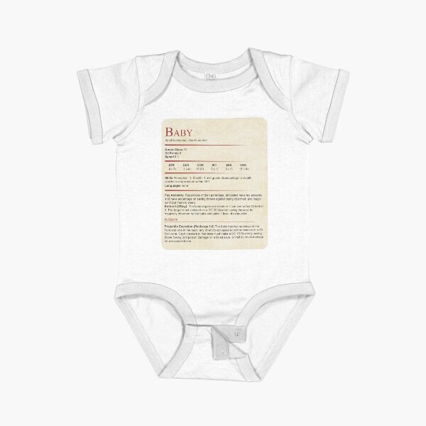 Item preview, D&D Baby Stat Block designed and sold by sunburstrpg.