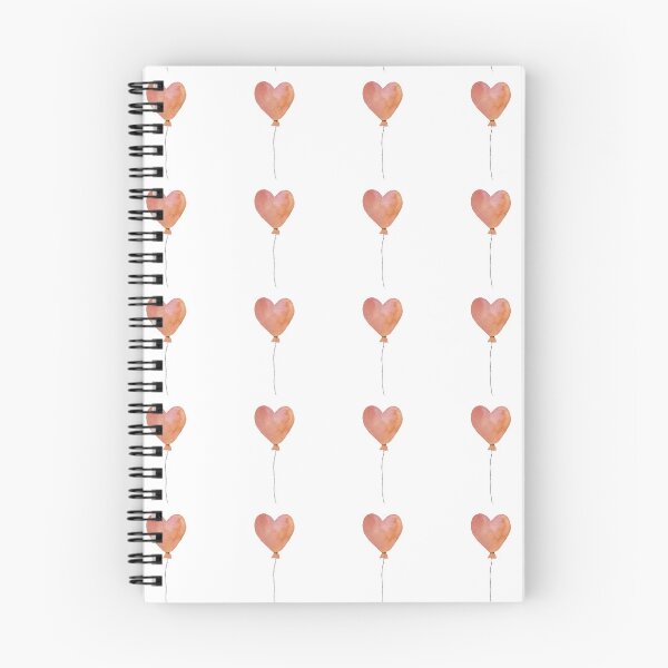 Item preview, Peach cute balloon heart seamless pattern designed and sold by Yana Mustafina | Boho Soulful Designs.