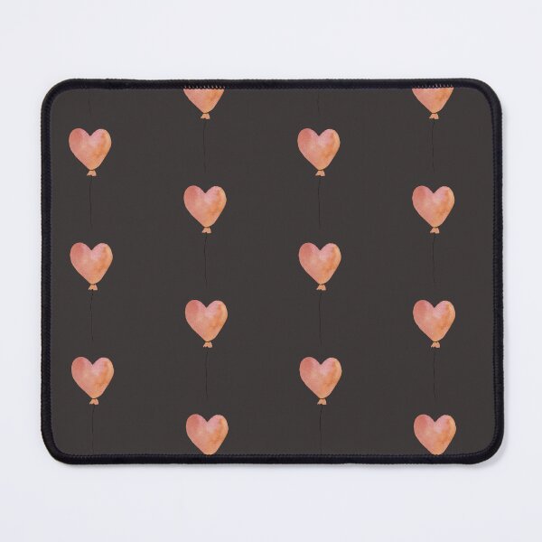 Item preview, Peach cute balloon heart seamless pattern dark background designed and sold by Yana Mustafina | Boho Soulful Designs.