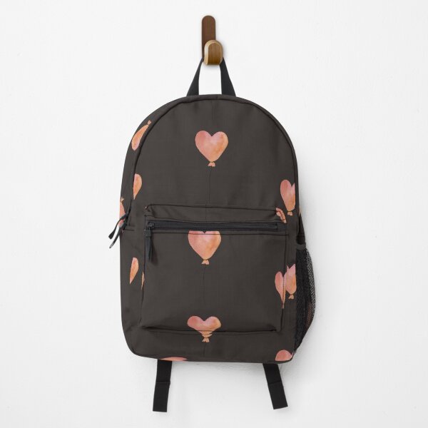 Item preview, Peach cute balloon heart seamless pattern dark background designed and sold by Yana Mustafina | Boho Soulful Designs.