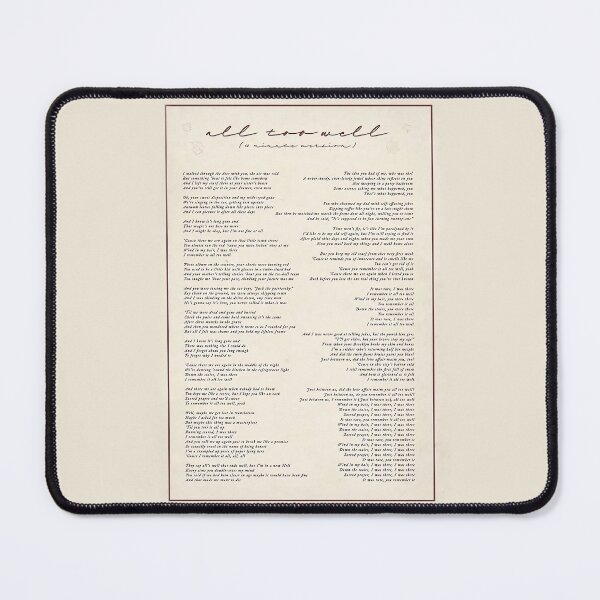Item preview, All Too Well Lyric designed and sold by Isabella-Menzel.