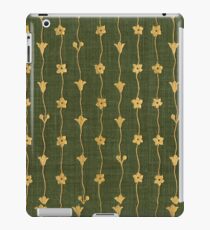 Green cloth book cover with gold inlay creeping trellis flowers iPad Case/Skin
