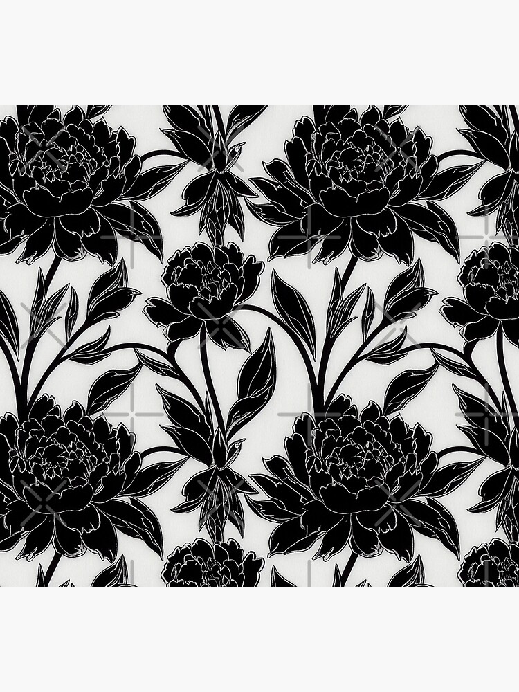Discover Vintage Floral Cottagecore  Romantic Flower Peony Design Black and White Socks