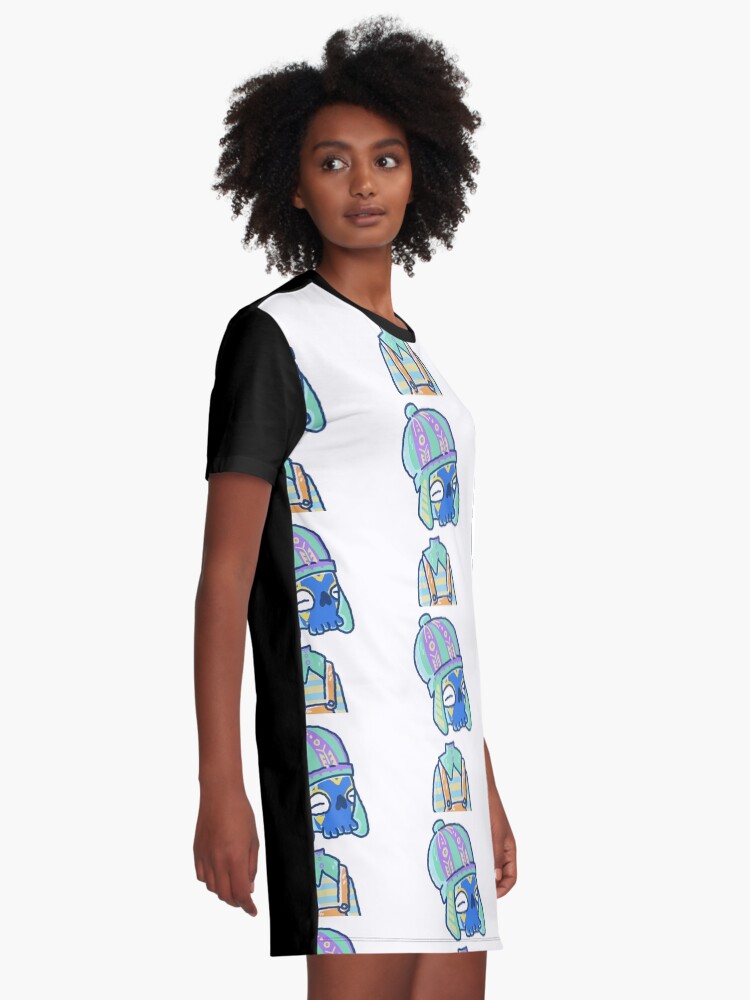 Alternate view of fashion lover skeleton Graphic T-Shirt Dress