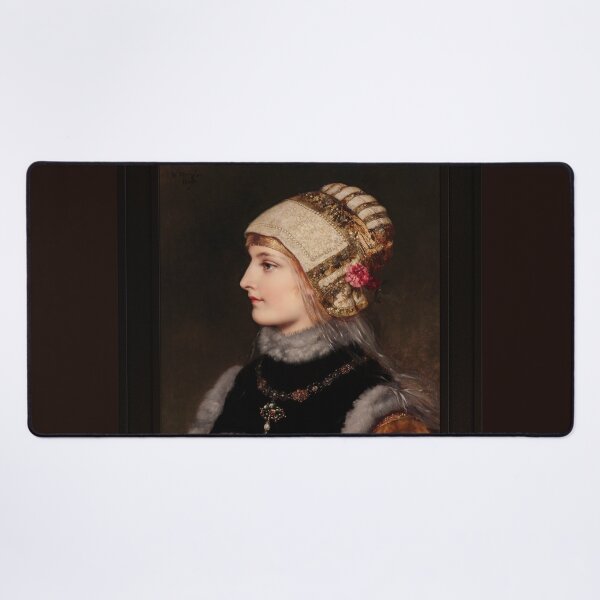 A Young Woman In Renaissance Costume by Wilhelm Menzler Remastered Xzendor7 Classical Art Old Masters Reproductions Desk Mat