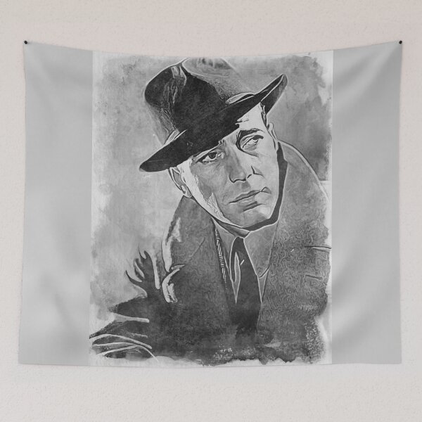 Item preview, Humphrey Bogart Art - watercolor bw - D8 designed and sold by DecoVintage.