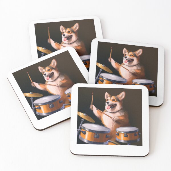 Item preview, Humor | Corgi | Dog | Doggo | Corgi Playing Drums | Gift for Corgi Owner | Coolest | Fun designed and sold by PublicusApparel.