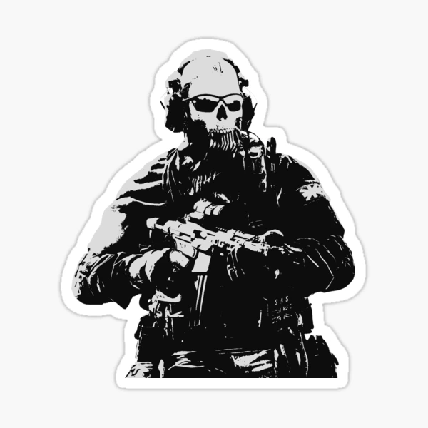 Tactical Ghost Sticker for Sale by spaceofbones