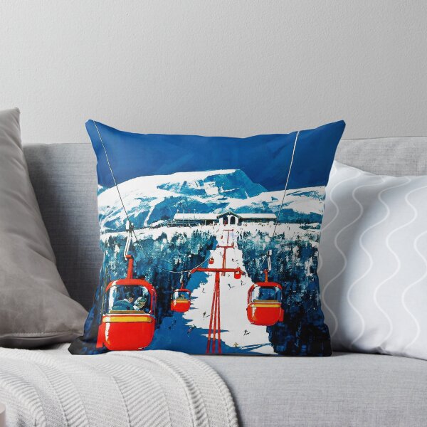 Item preview, Vintage gondola winter travel ski poster designed and sold by Glimmersmith.
