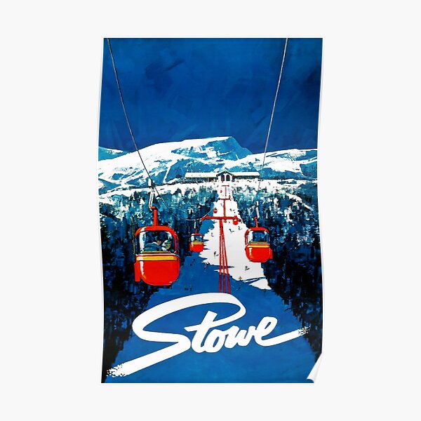 Affiche de ski de voyage d'hiver en gondole vintage Poster