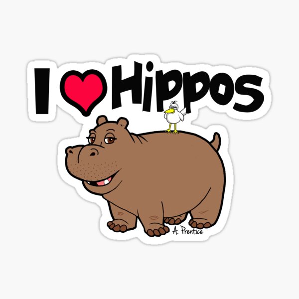 Aperçu de l'œuvre J'adore les hippopotames créée et vendue par Hippogal.