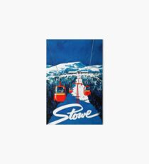 Vintage winter wonderland gondola winter sport snow ski Art Board