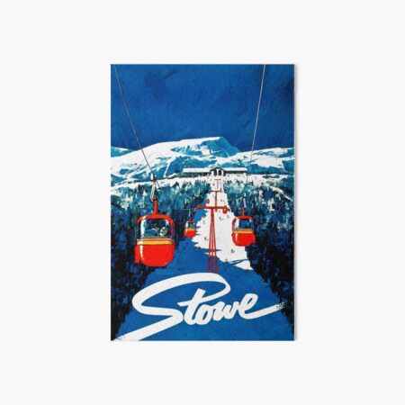 Vintage Stowe gondola winter travel ski poster Art Board Print