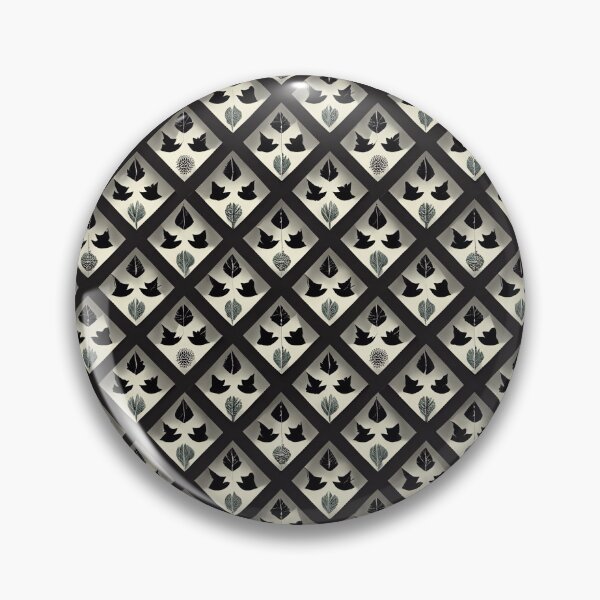 Item preview, Small Black Botanical Argyle Pattern, Minimalist, Vintage designed and sold by TreasuryOE.