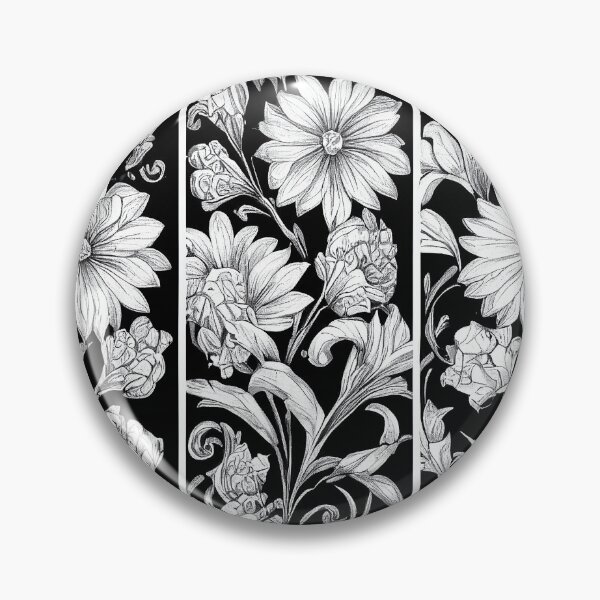 Artikelvorschau, Vintage Floral Cottagecore Romantisches Blumen-Pfingstrosen-Rosen-Design Schwarz und Weiß entworfen und verkauft von VintageFlorals.