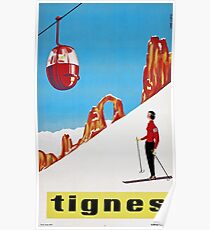She Skis Alone, Vintage ski sport poster art Poster