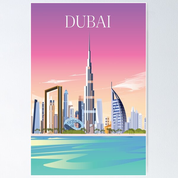Item preview, Burj Khalifa dubai travel poster  designed and sold by Arctic frame studio.